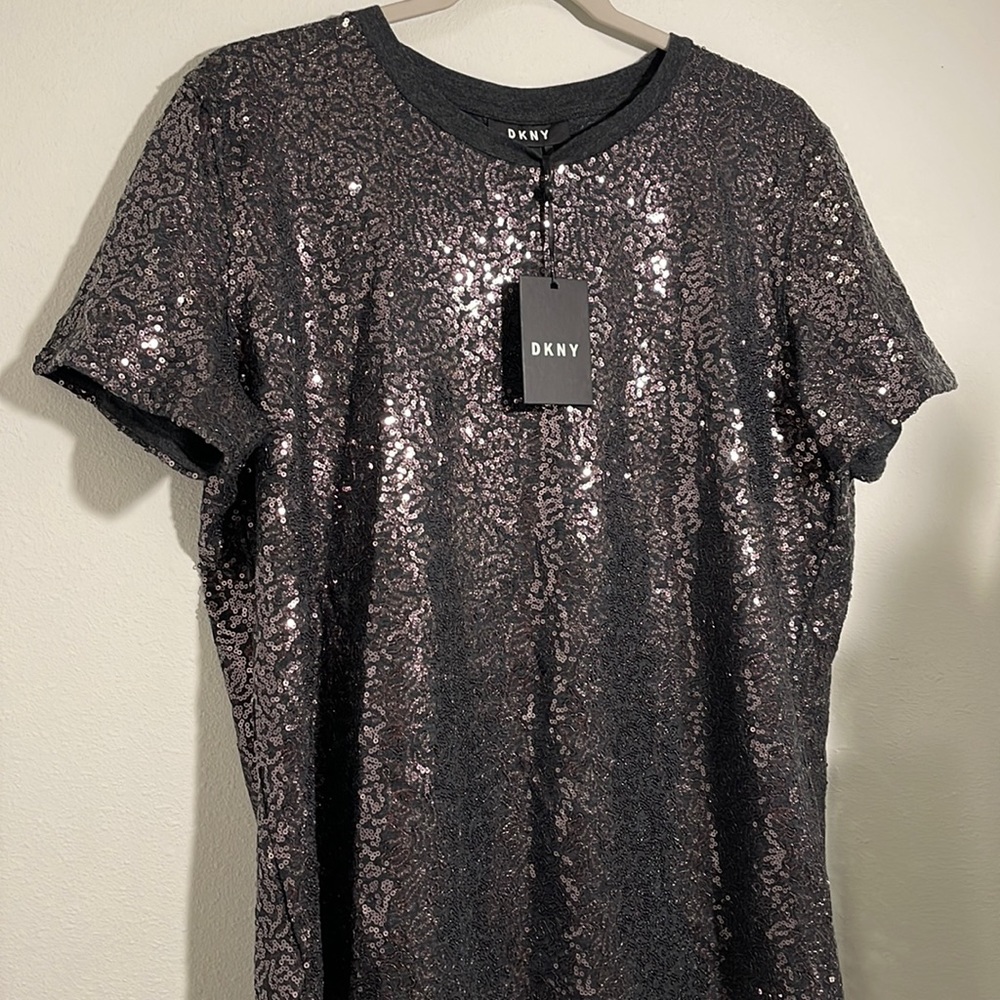 DKNY Embroidered Sequin Blouse